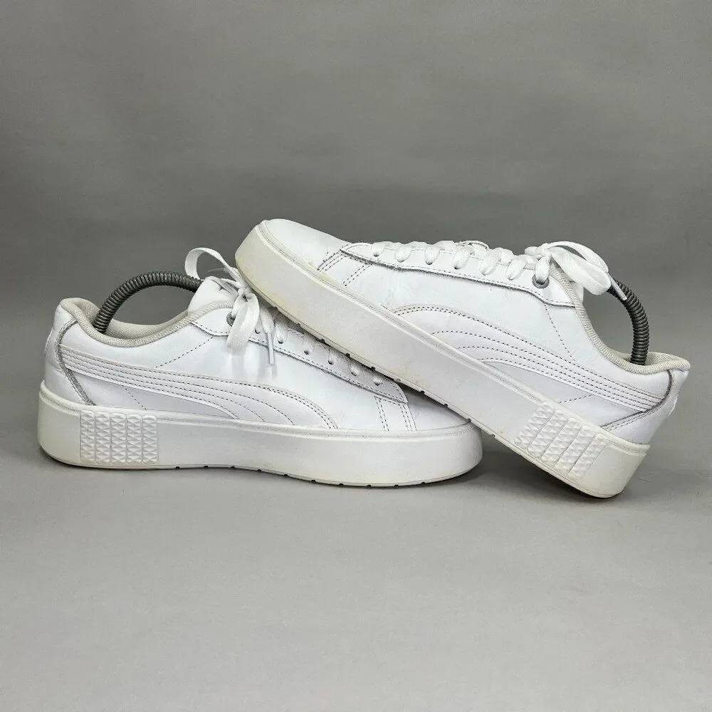 Puma Women's‎ Size 10 Smash Platform v2 White Leather Sneakers